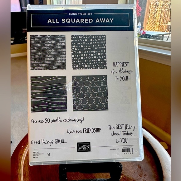 Stampin Up! Cling Stamp Set “All Squared Away” 1 set of 9 stamps. - Picture 2 of 7
